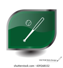 Vector illustration of baseball bat and ball