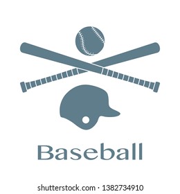Vector illustration with baseball bats, ball, helmet. Sports background. Design for banner, poster or print.
