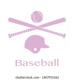 Vector illustration with baseball bats, ball, helmet. Sports background. Design for banner, poster or print.