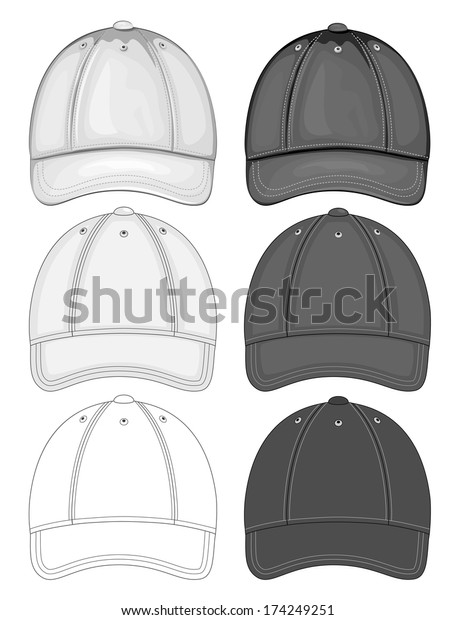 Vector Illustration Baseball Cap Front View Stock Vector Royalty