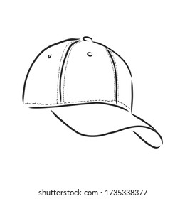 Ilustración vectorial de la gorra de béisbol, la tapa, la ilustración de un boceto vectorial