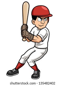 Vector illustration of Baseball Cartoon Player