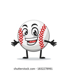 vector illustration of baseball character or mascot open hand