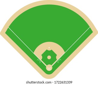 vector illustration baseball field top-view