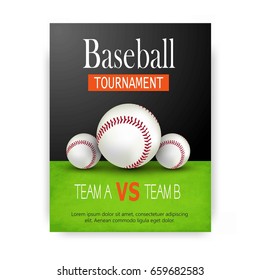 Vector illustration of Baseball game  sports posters design. 