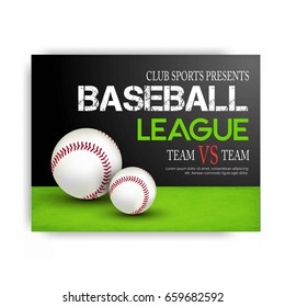 Vector illustration of Baseball game  sports posters design. 