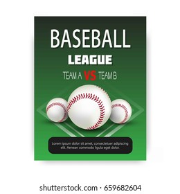 Vector illustration of Baseball game  sports posters design. 