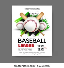 Vector illustration of Baseball game  sports posters design. 