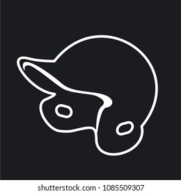 Vector illustration baseball helmet icon