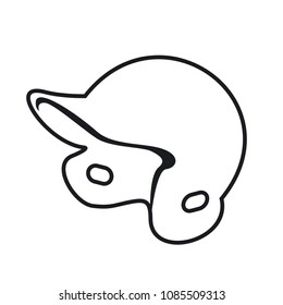 Vector illustration baseball helmet icon