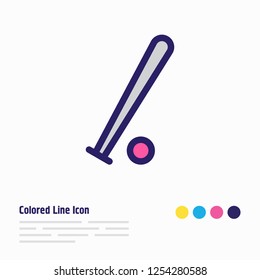Vector illustration of baseball icon colored line. Beautiful hobby element also can be used as batting icon element.