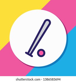 Vector illustration of baseball icon colored line. Beautiful hobby element also can be used as batting icon element.