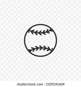 Vector illustration of baseball icon in dark color and transparent background(png).