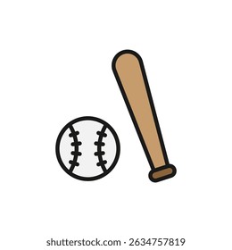 Ilustración vectorial de un icono de béisbol sobre un fondo blanco