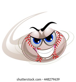 Vector Illustration of Baseball Mascot being Hit