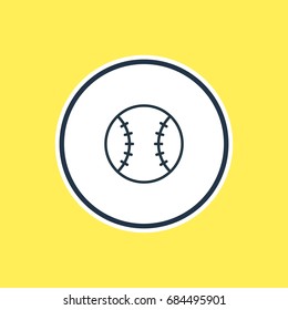 Vector Illustration Of Baseball Outline. Beautiful Fitness Element Also Can Be Used As Batting Element.