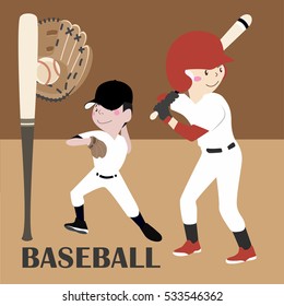 Vector Illustration Baseball Player 