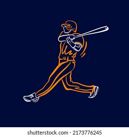 vector illustration of the baseball player with bat