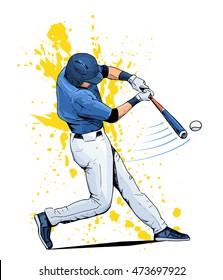 Premium Vector  Character illustration of baseball players in different  poses. batter with bat, pitcher with glove, objects in sports uniform.  professional competition, entertainment, hobby concept