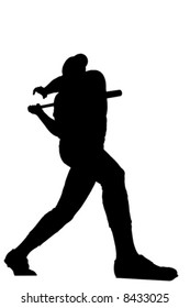 Vector illustration of a baseball player hitting a home run