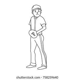 Vector illustration of a baseball player throwing the ball.