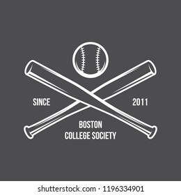 vector illustration of Baseball team, competition logo and insignia, in grunge vintage style. Can be used for t-shirt graphic designs, print stamps, typography emblems, sports logos