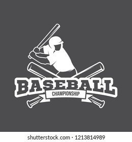 vector illustration of Baseball team, competition logo and insignia, in grunge vintage style. Can be used for t-shirt graphic designs, print stamps, typography emblems, sports logos