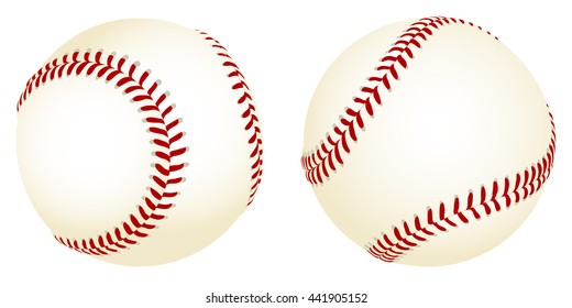 Vector illustration of baseballs from two different angles.