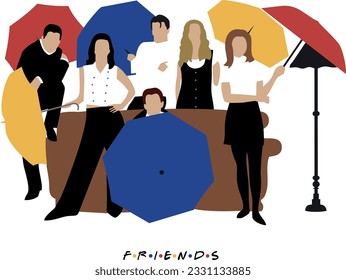 vector illustration based on the series friends - Shutterstock ID 2331133885