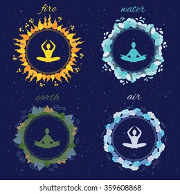 vector illustration / basic elements / circle design / yoga lotus posture