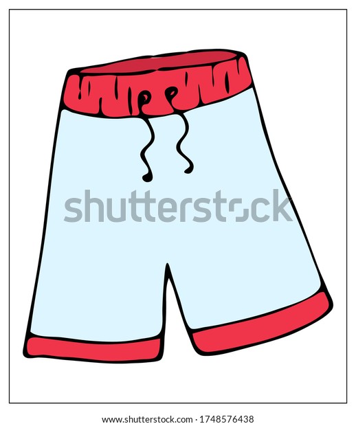 Vector\
illustration with a basic simple Bermuda Shorts. Stylized drawing\
for your web site design, logo, icon, app, UI. Isolated stock\
illustration on white background. Cartoon\
style