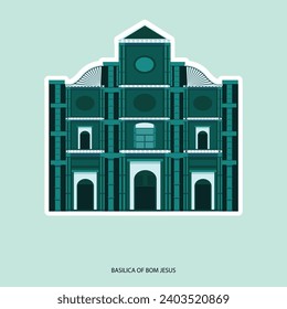 Vector illustration basilica of bom jesus assets editable template