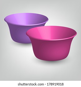 Vector Illustration of Basins pink and lilac