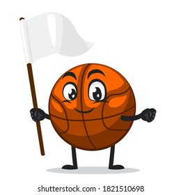 ilustración vectorial de la mascota de baloncesto o del personaje que contiene la cinta blanca