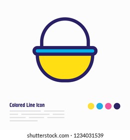 Vector illustration of basket icon colored line. Beautiful tourism element also can be used as bucket icon element.