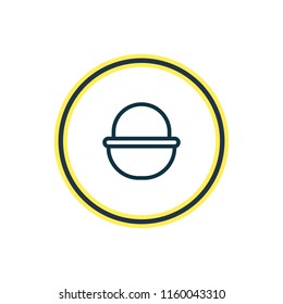 Vector illustration of basket icon line. Beautiful camping element also can be used as bucket icon element.
