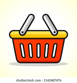 Vector illustration of basket on white background