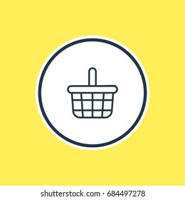 Vector Illustration Of Basket Outline. Beautiful Trading Element Also Can Be Used As Pottle Element.