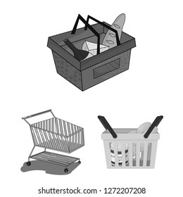Vector illustration of basket and wicker symbol. Collection of basket and market vector icon for stock.