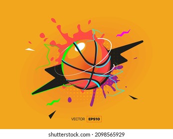 Vector illustration of a basketball