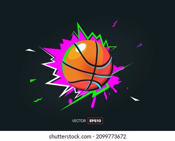 Vector illustration of a basketball