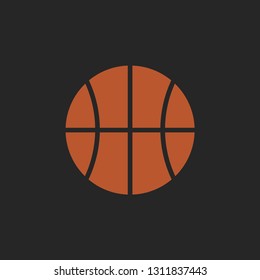 Vector illustration of a basketball ball in flat style