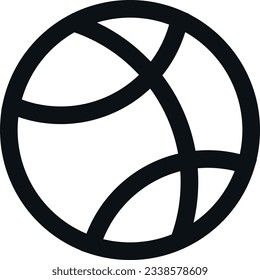 Vector illustration of basketball ball line icon.