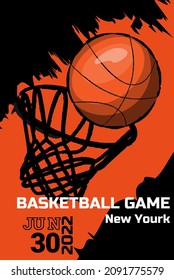 vector illustration basketball championship sport league flyer, invitation on tournament.  College game, championship or competition invite card