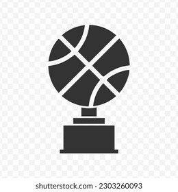 Vector illustration of basketball cup icon in dark color and transparent background(png).