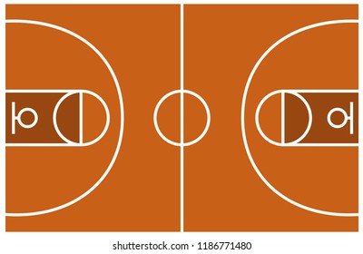 Vector illustration of Basketball field
