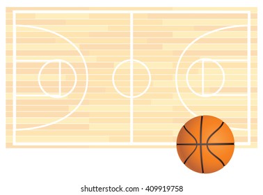 vector illustration of a basketball field background