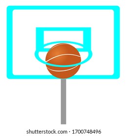 Vector illustration of a basketball going into the hoop