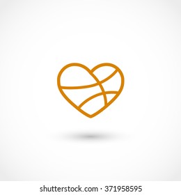 Vector illustration of a basketball heart