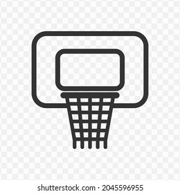 Vector Illustration Of Basketball Hoop Icon In Dark Color And Transparent Background(png).